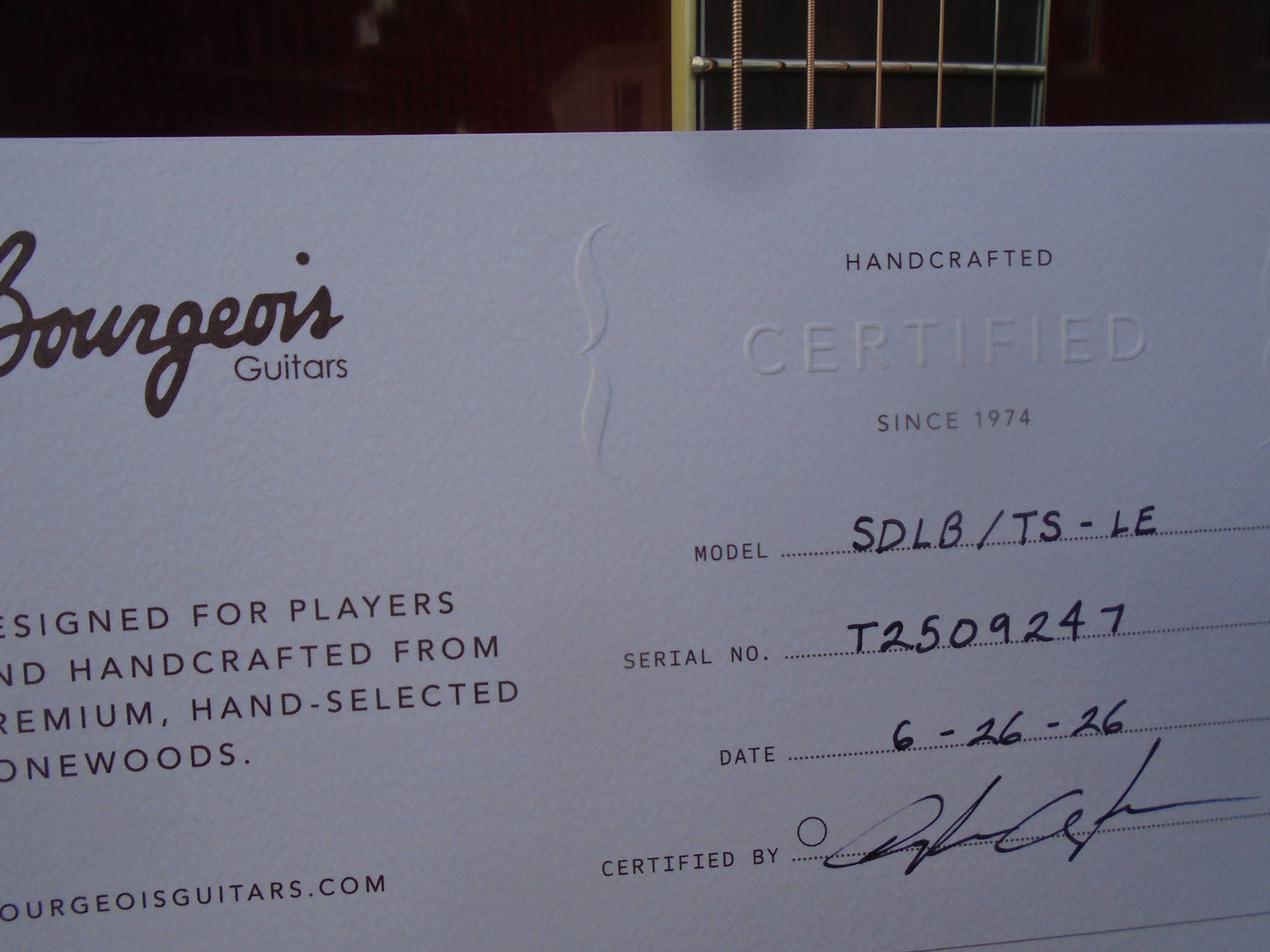 Bourgeois Luke Bryan Signature Slope d guitar w/case- store demo